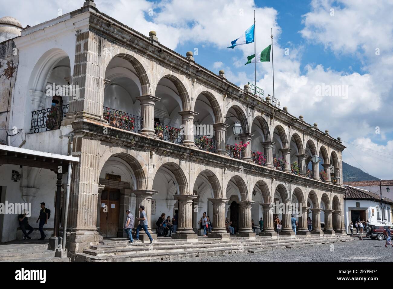View of the municipalidad (town hall) of Antigua Guatemala Stock Photo