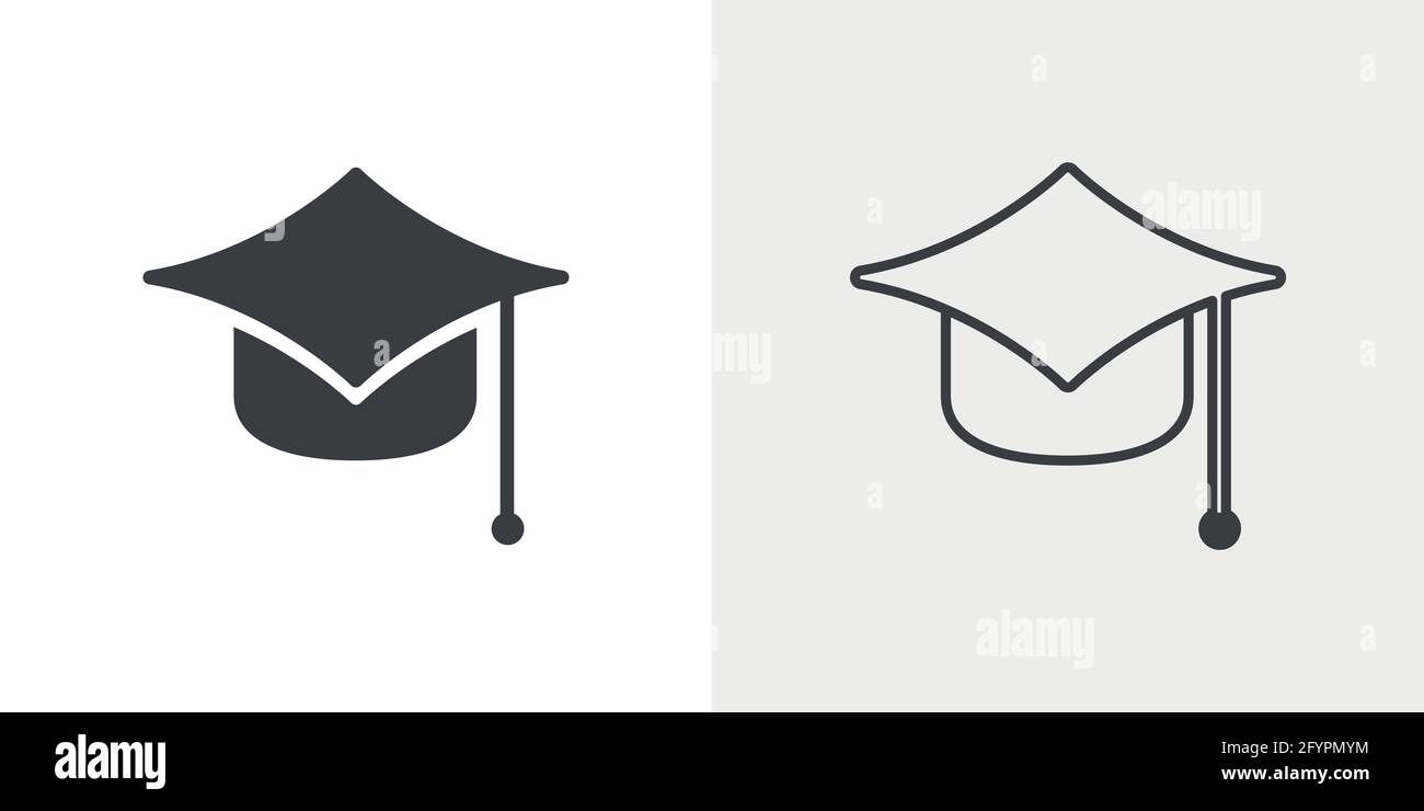Graduation hat cap line art icon for education apps and websites Stock ...