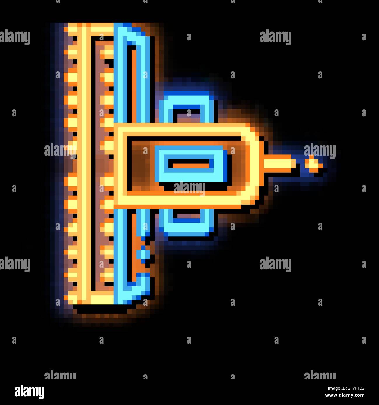 Farming Cultivator Trailer neon glow icon illustration Stock Vector ...