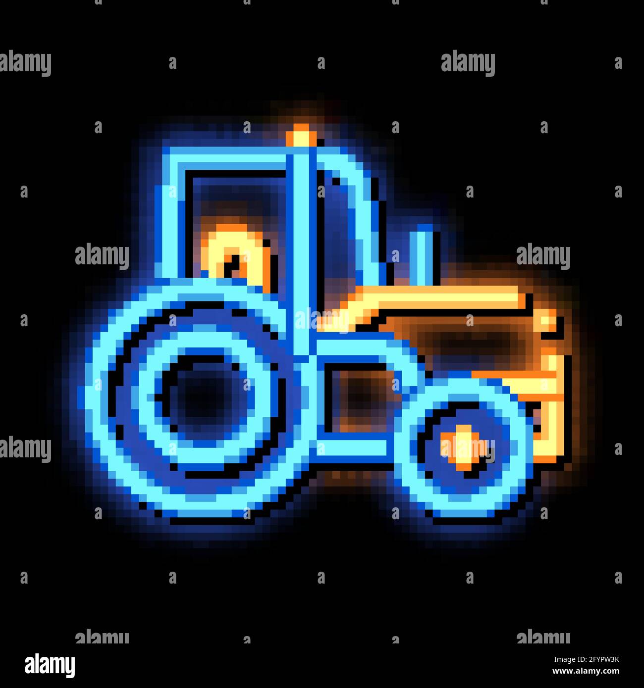 Farmland Tractor Vehicle neon glow icon illustration Stock Vector Image ...