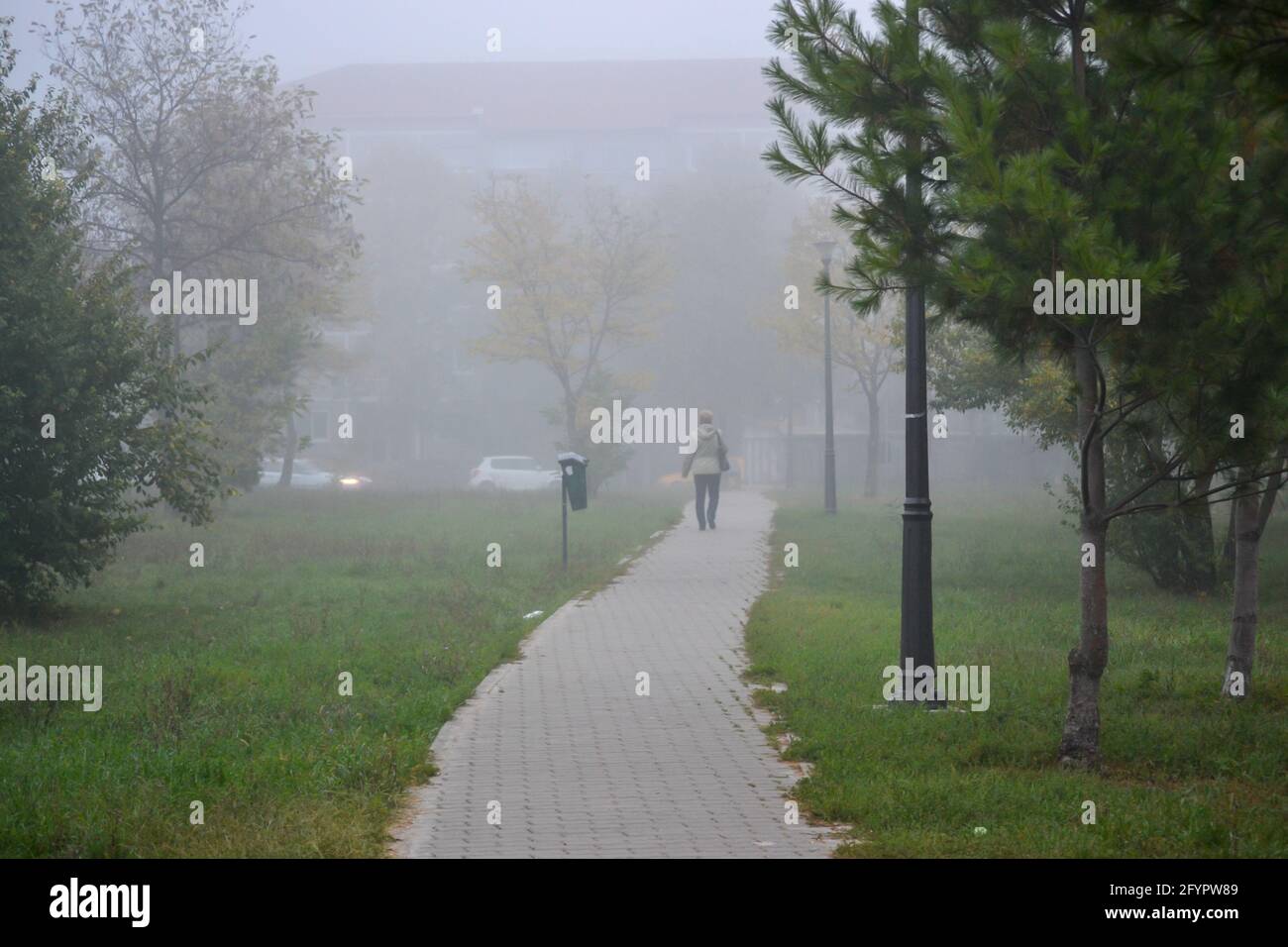 Walking on a pathway in a park hi-res stock photography and images - Alamy