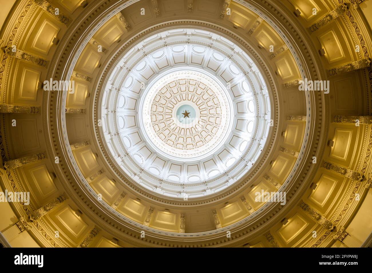 Dome of the Rotunda in the Texas State Capitol Building in Austin, Texas Stock Photo