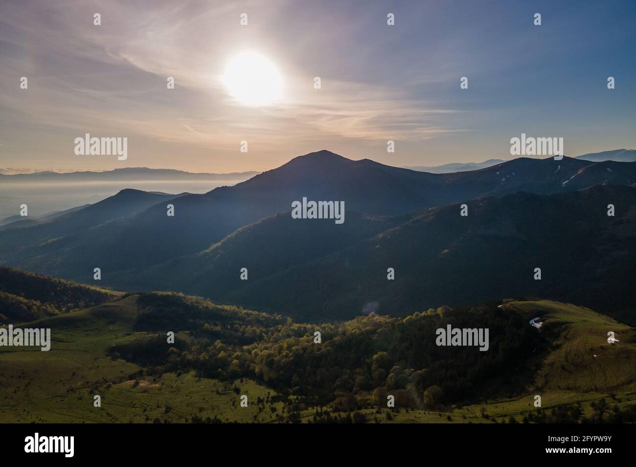 Aerial view sunrise over hi-res stock photography and images - Alamy