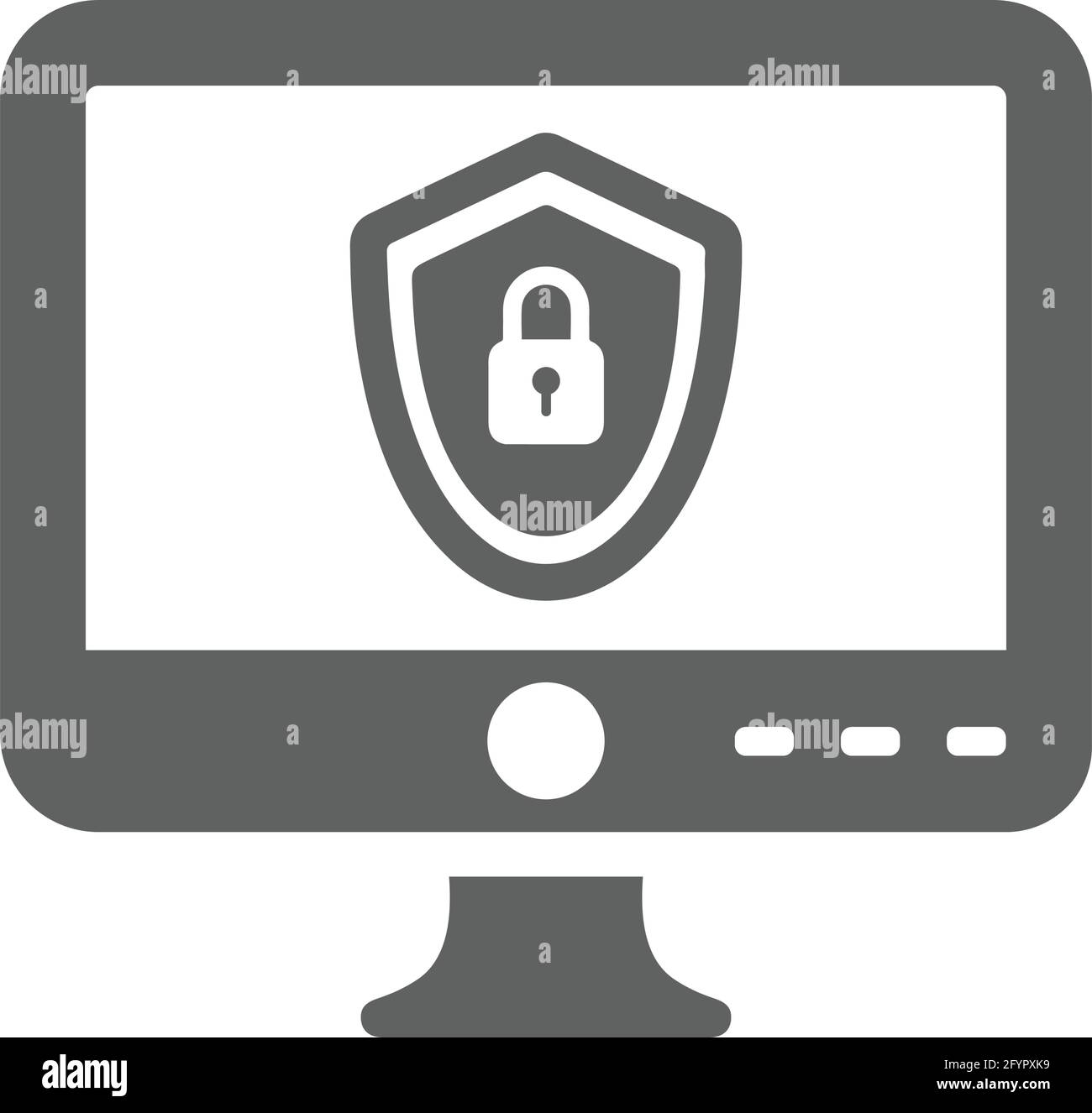 Computer, PC protection, web security icon. . Beautiful design and ...