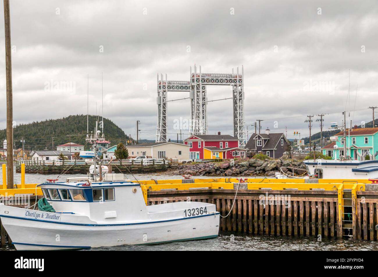 Placentia, Newfoundland, with lift bridge in background. Stock Photo