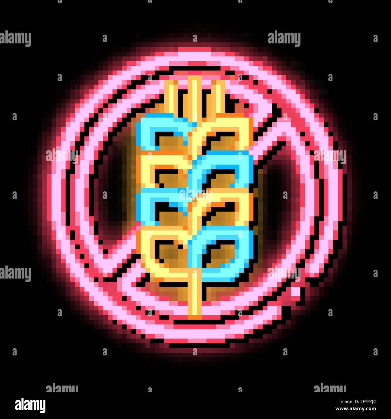 Allergen Free Sign Wheat neon glow icon illustration Stock Vector Image ...
