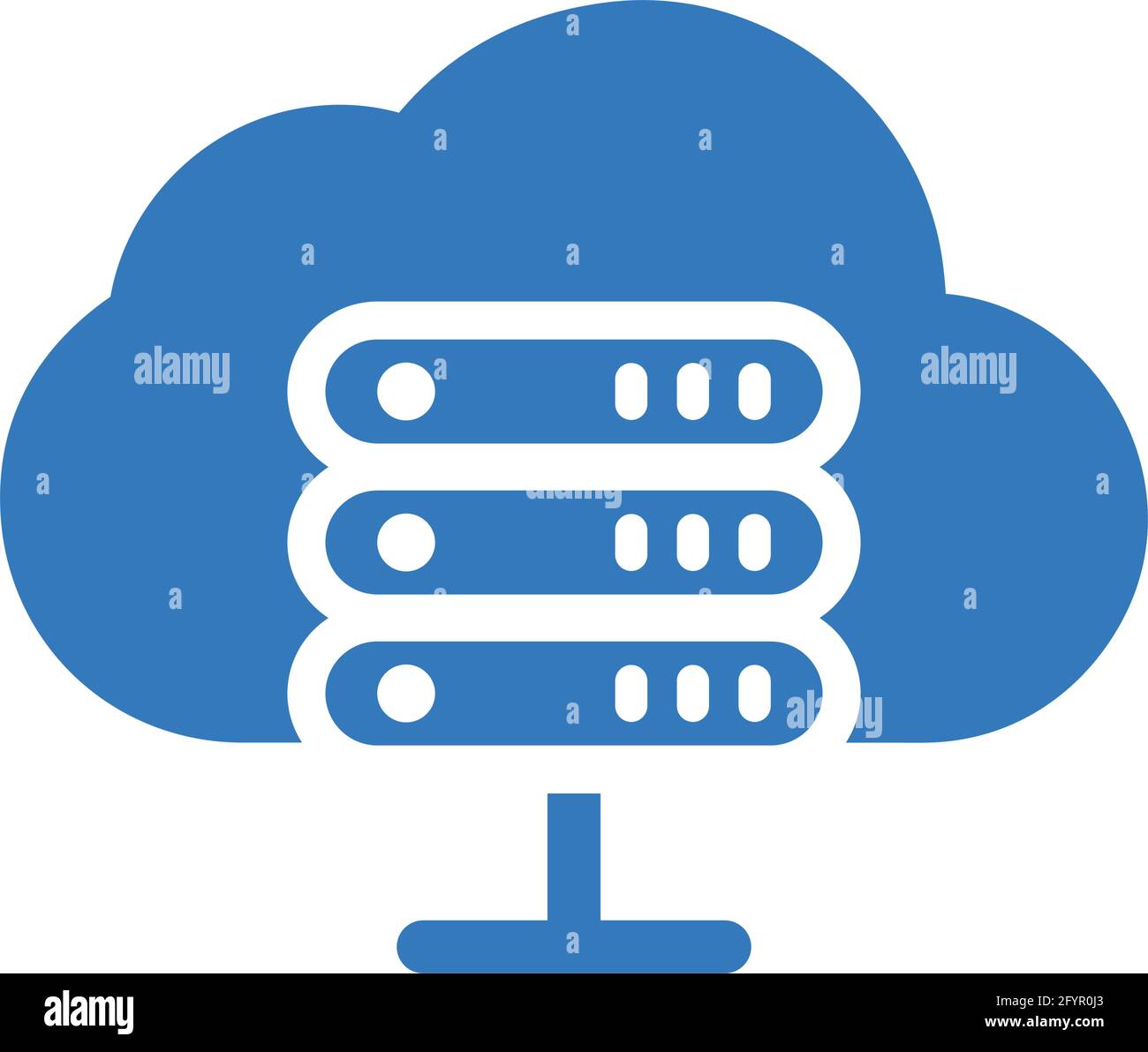 Cloud server, web hosting icon is isolated on white background. Simple ...
