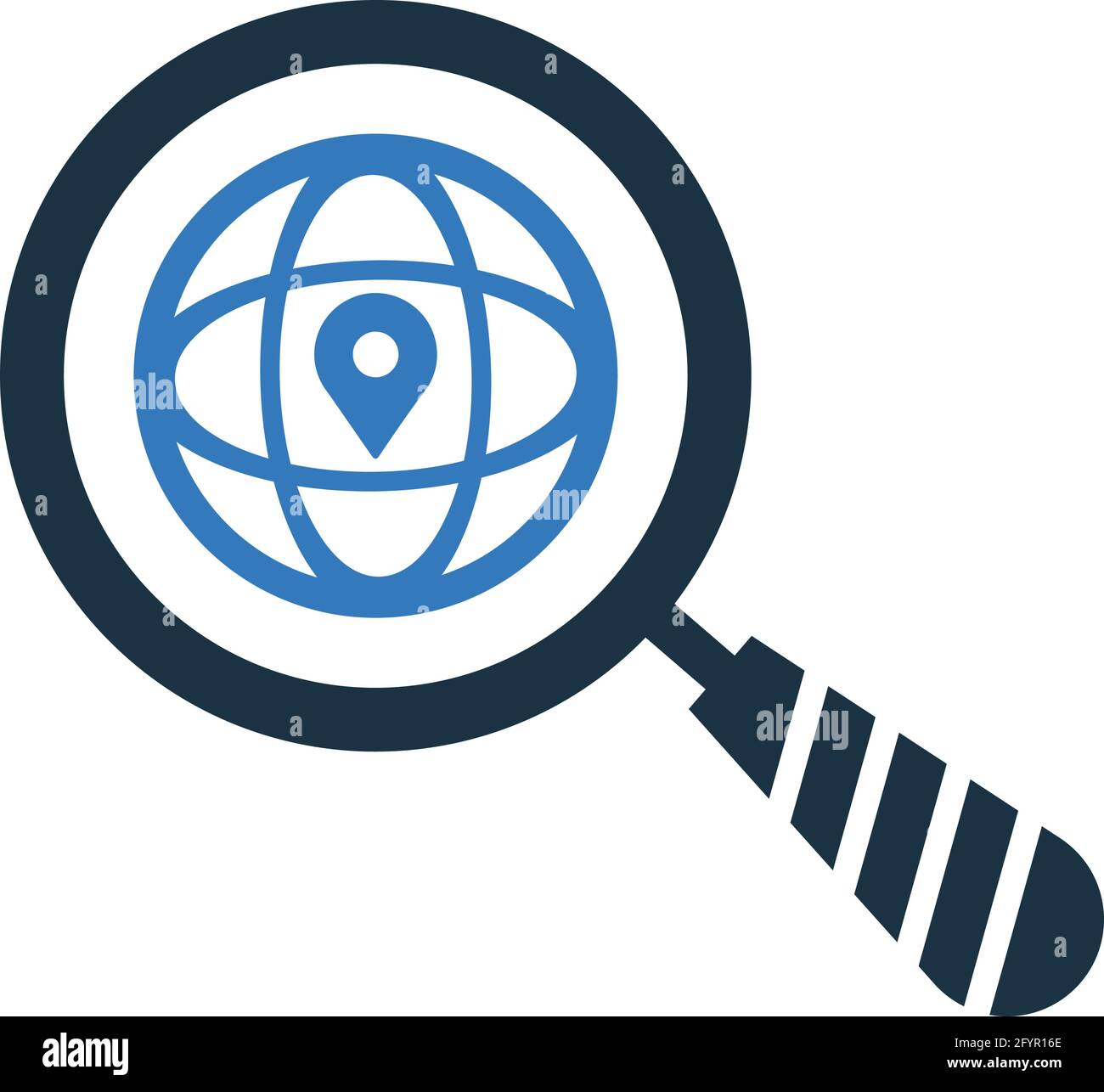 World location search icon - Perfect use for print media, web, stock images, commercial use or any kind of design project. Vector illustration. Stock Vector