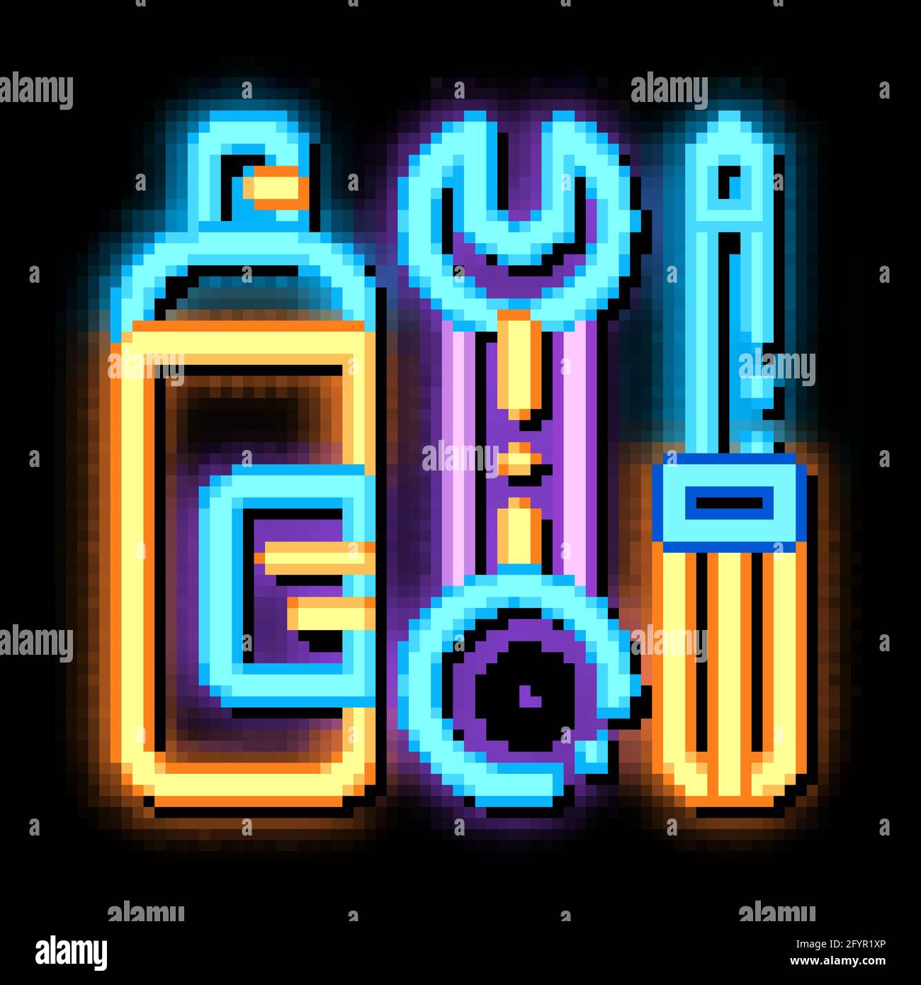 Repair Tool Conditioner neon glow icon illustration Stock Vector Image ...