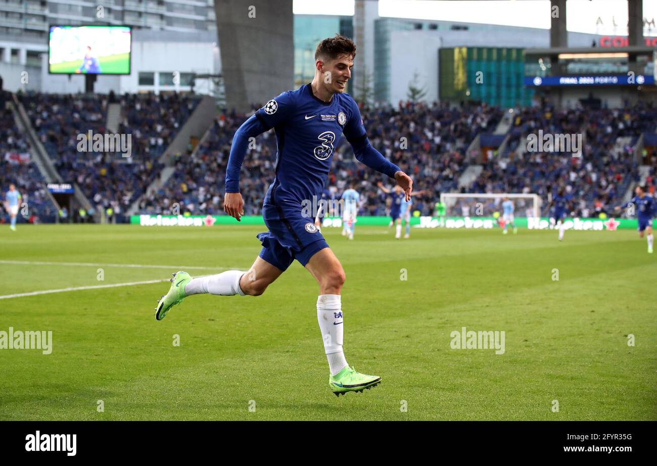 Chelsea S Kai Havertz Celebrates Scoring Their Side S First Goal Of The Game During The Uefa Champions Chelsea S Kai Havertz Celebrates Scoring Their Side S First Goal Of The Game During The Uefa Champions