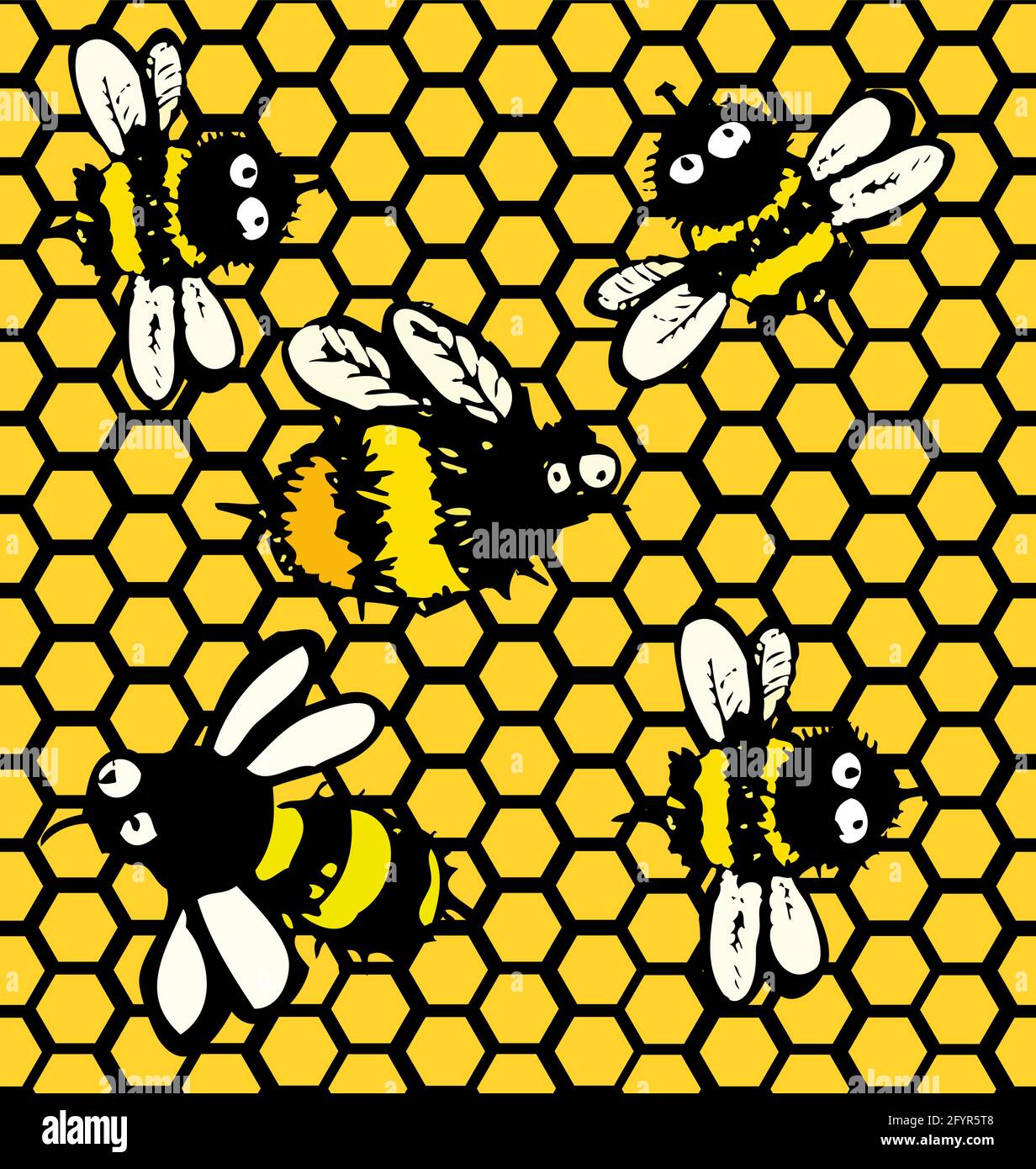 Seamless background bee honeycombs. Vector Stock Vector Image & Art - Alamy