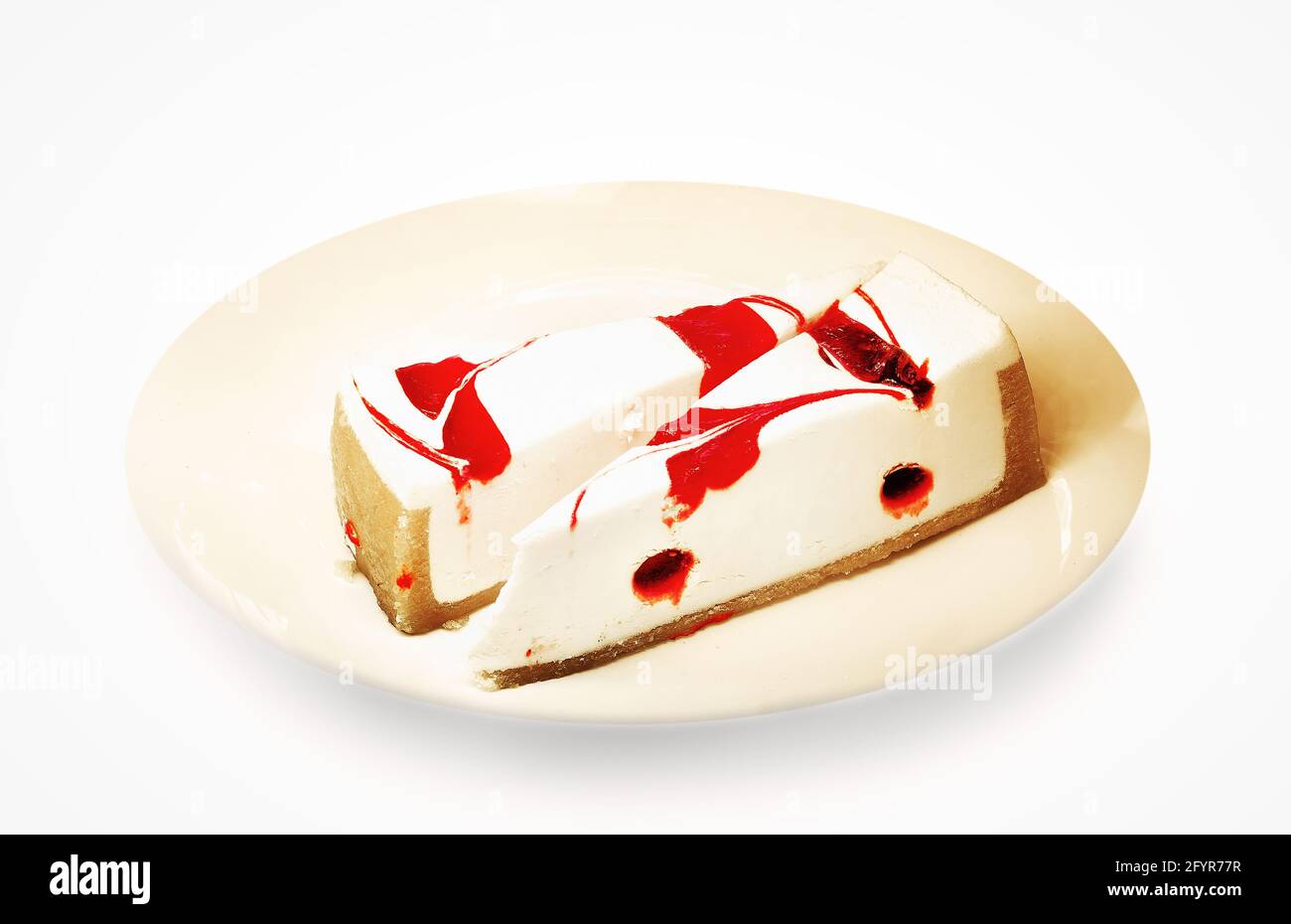cakes on plate on white Stock Photo