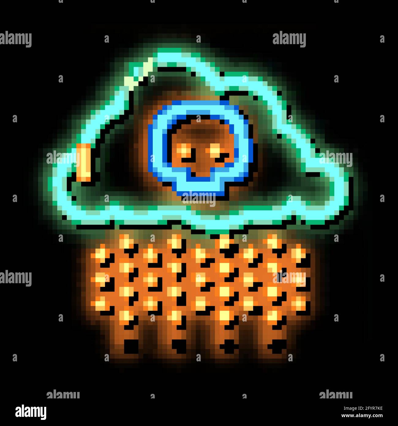 Acid Rain Earth Problem neon glow icon illustration Stock Vector