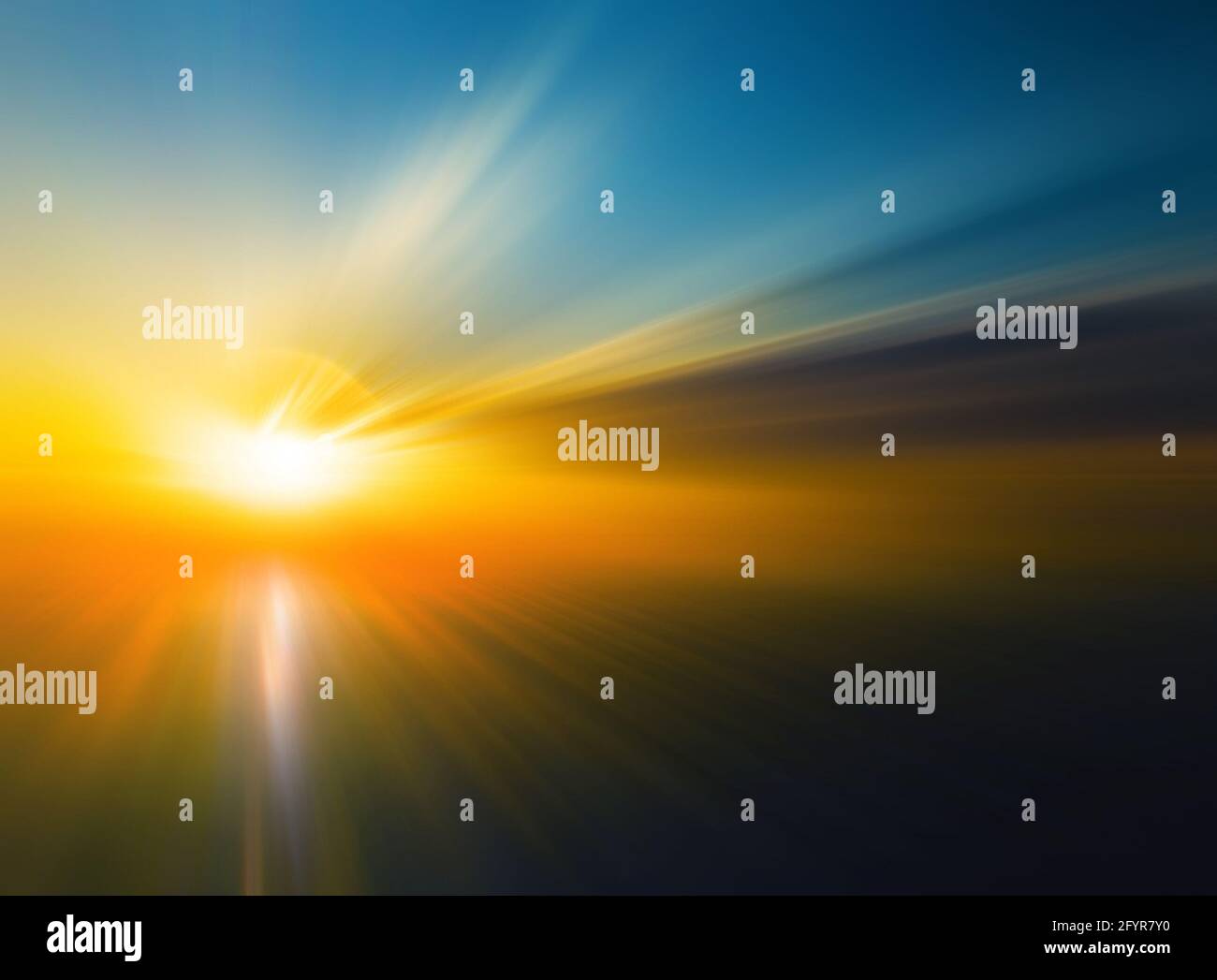 abstract defocused dramatic sea sunset Stock Photo