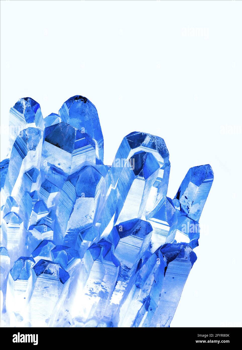 Blue crystal cluster, watercolor crystals, quartz, blue quartz