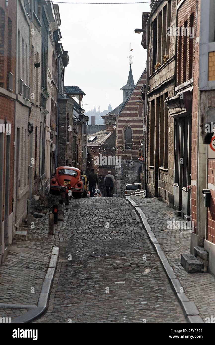 La rue Pierreuse est une très ancienne rue de la ville de Liège en Belgique Stock Photo