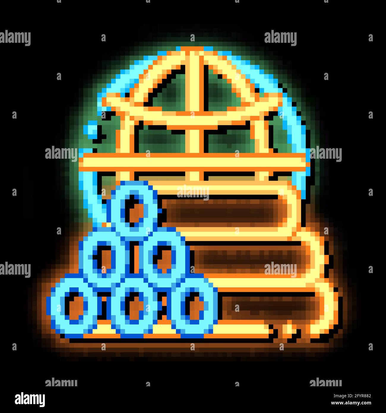 Tubes Planet Earth Problem neon glow icon illustration Stock Vector ...