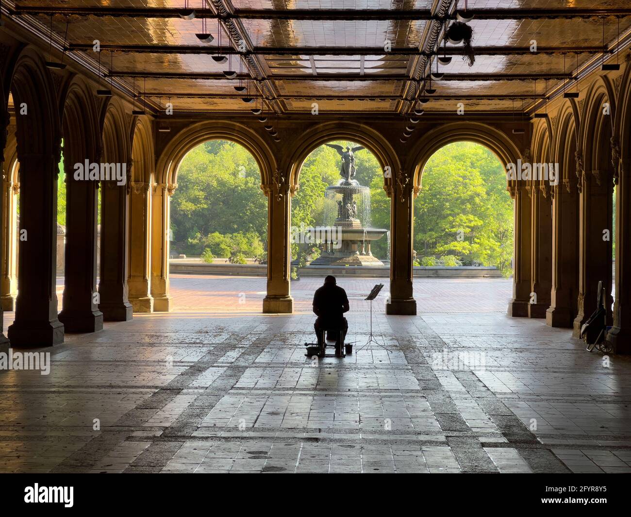 Bethesda Terrace and Fountain overlook The Lake in New York City's Central  Park Stock Photo - Alamy