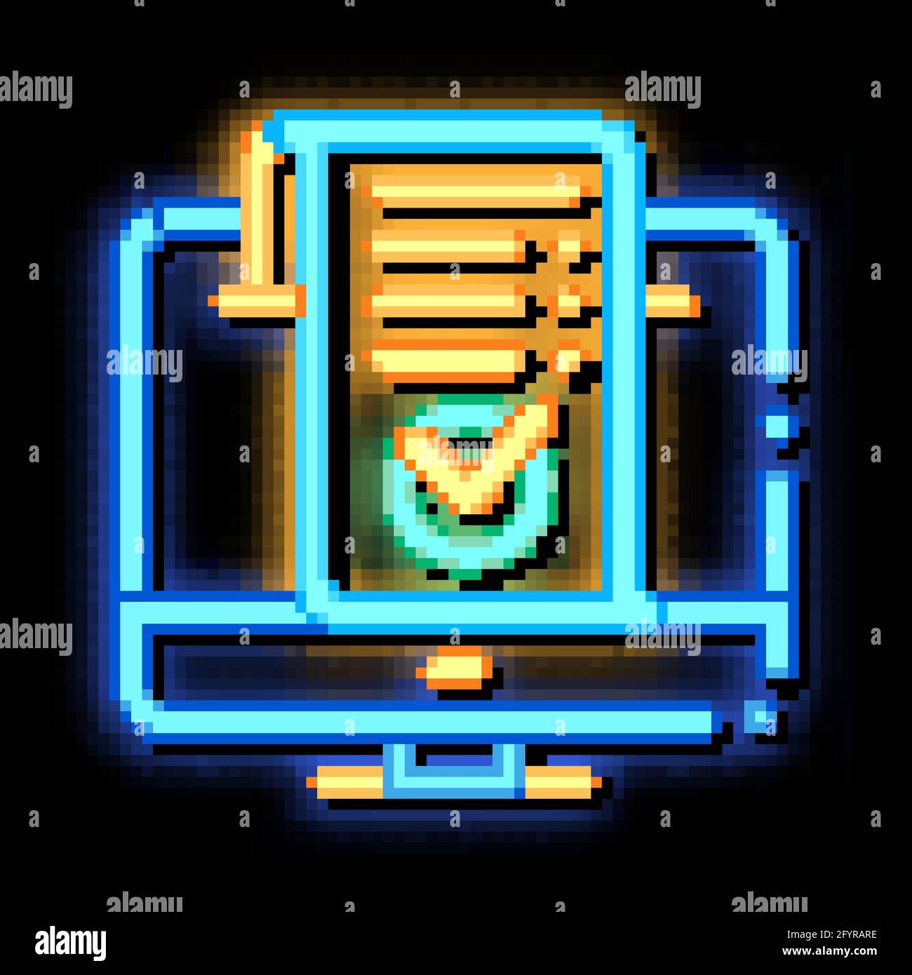Computer Internet Payment neon glow icon illustration Stock Vector