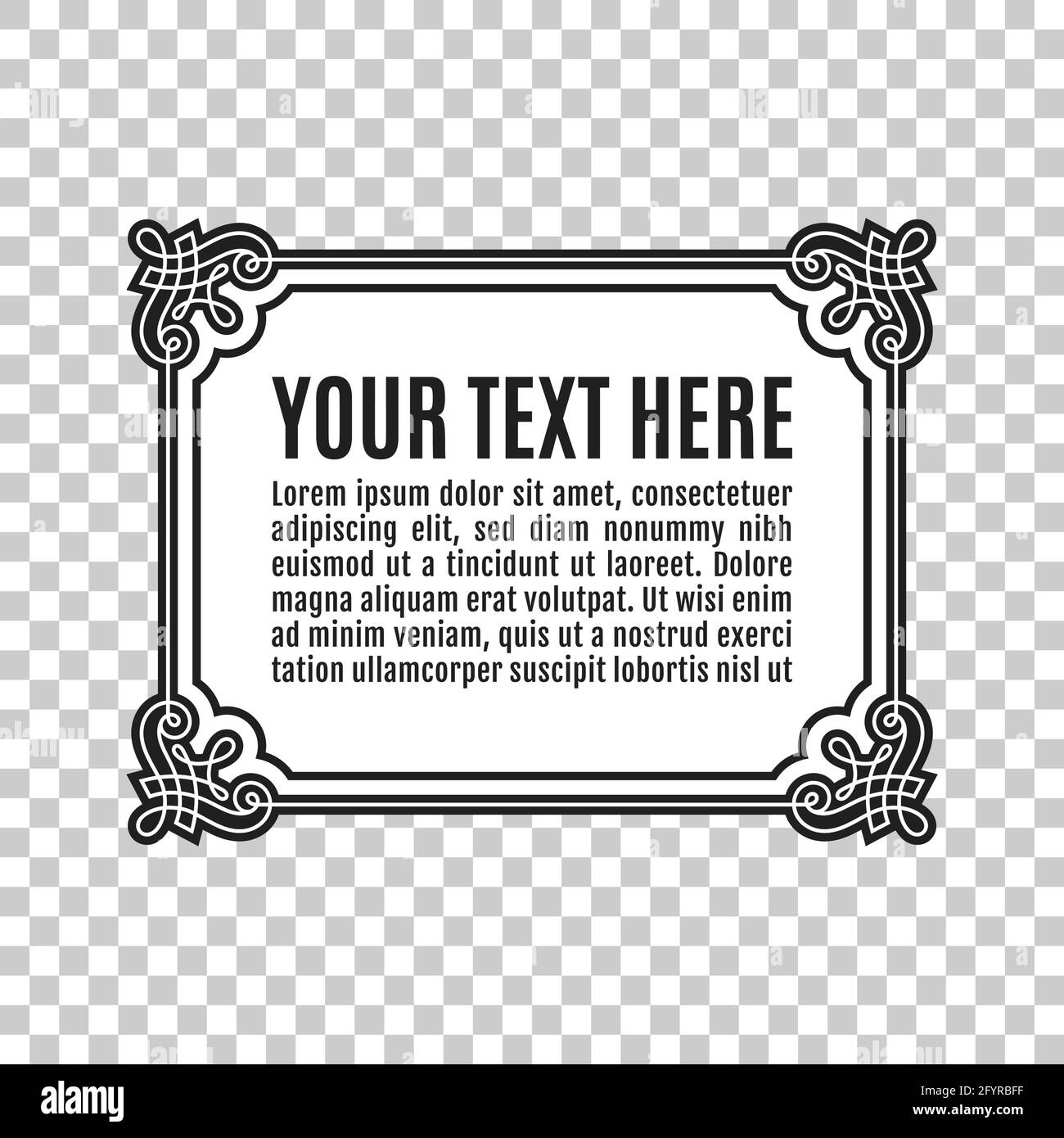 Black and white retro style label isolated on white with ...