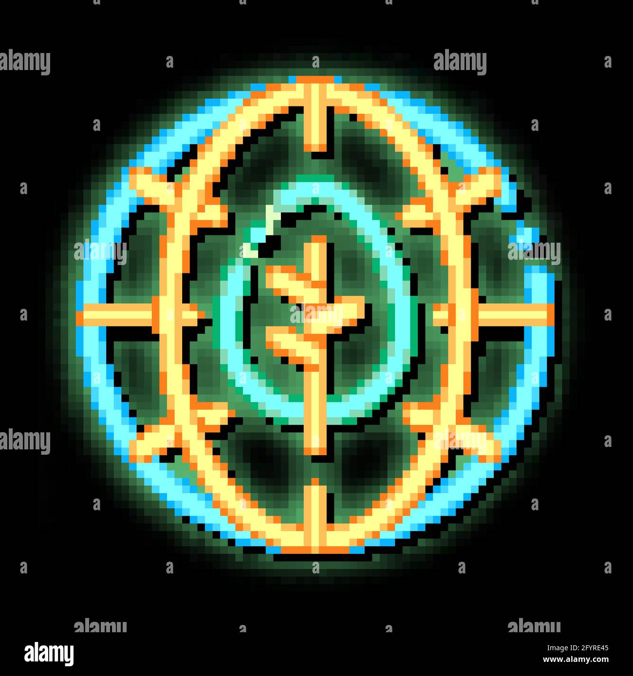 Earth Planet Leaves Tree neon glow icon illustration Stock Vector Image ...