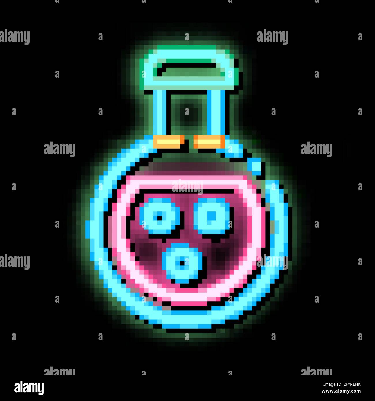 Flask With Chemical Liquid neon glow icon illustration Stock Vector ...