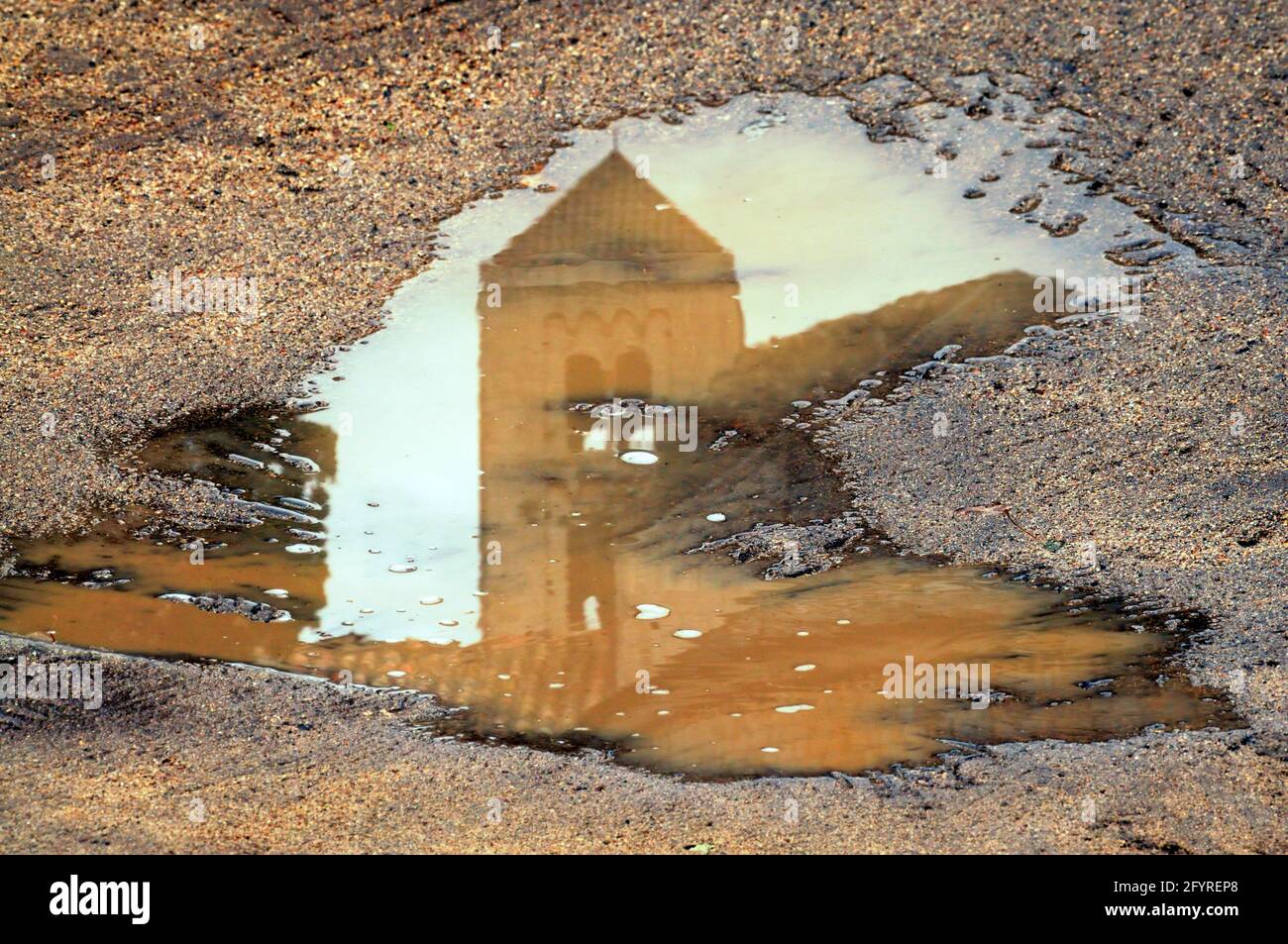 The church in the puddle Stock Photo