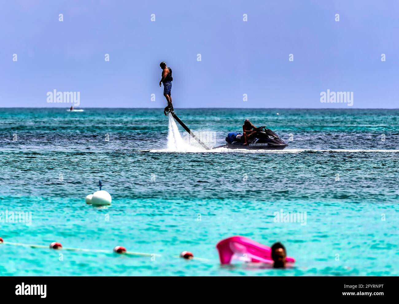Blasting off in the Caribbean Sea Stock Photo