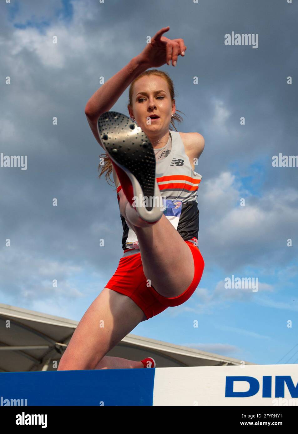 MANCHESTER ENGLAND. 27 MAY Aimee Pratt competing in the 3000m