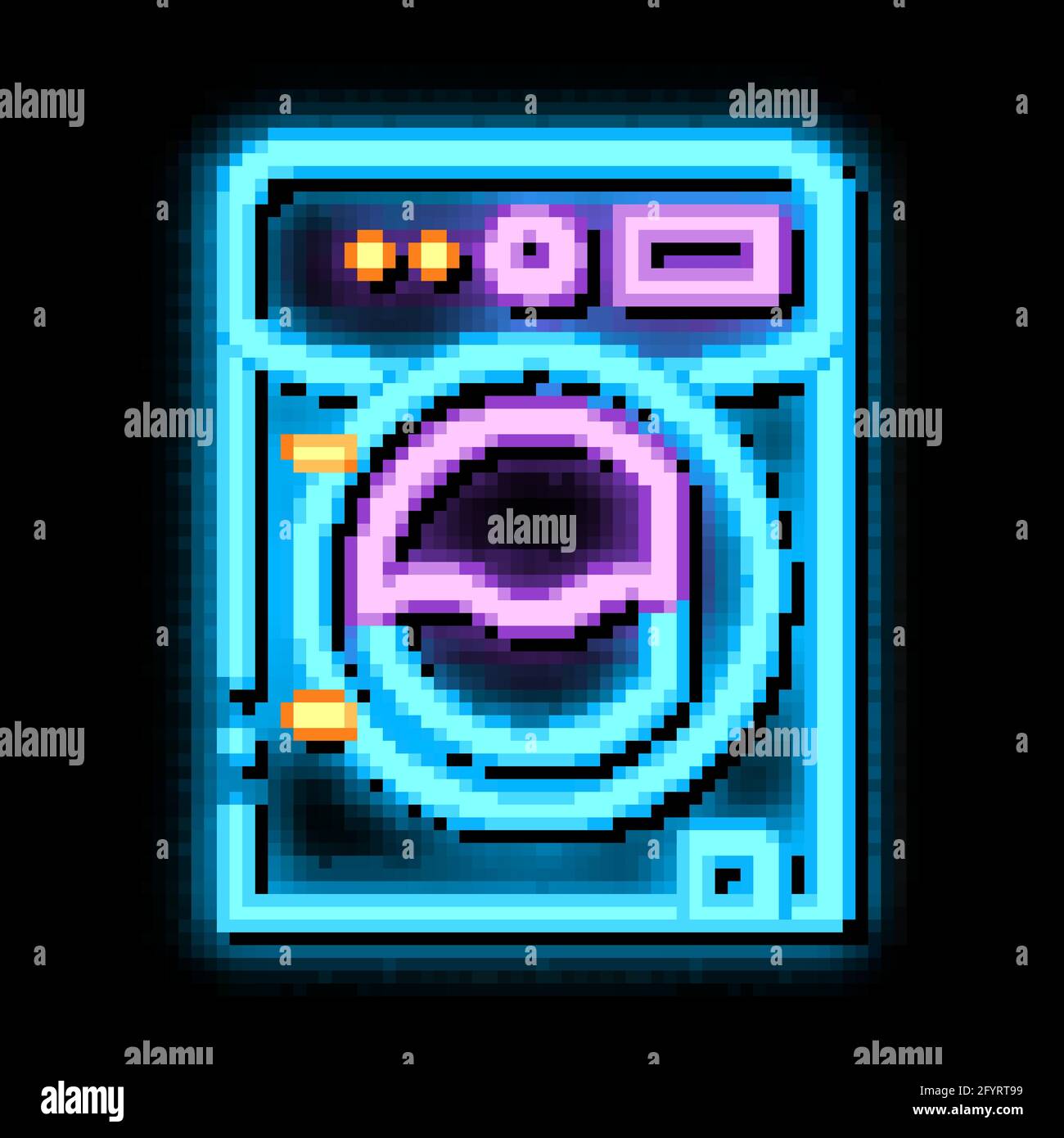 Laundry Service Machine neon glow icon illustration Stock Vector Image ...