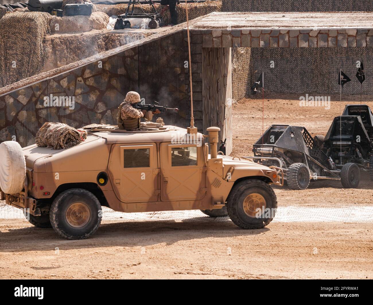 Abu Dhabi, UAE - Feb.20.2013: HMMWV(Hight mobility multipurpose wheeled vehicle) in UAE armed forces Stock Photo