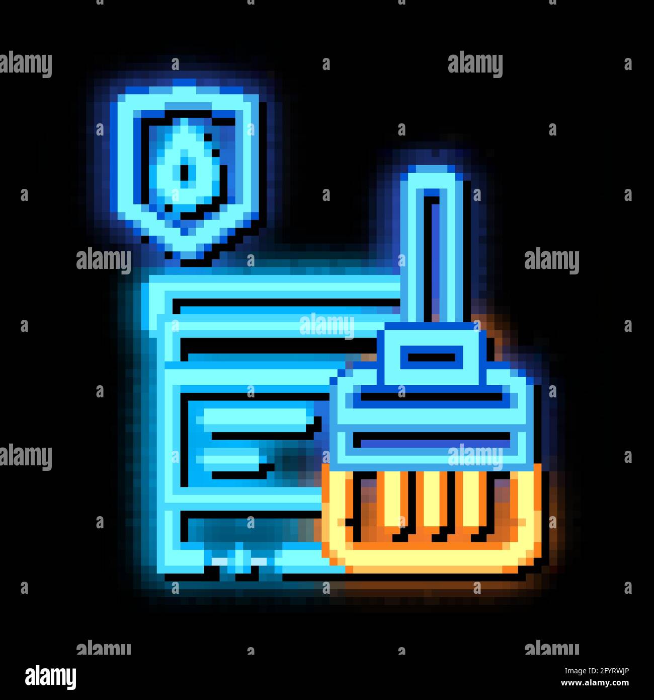 Waterproof Material Paint neon glow icon illustration Stock Vector