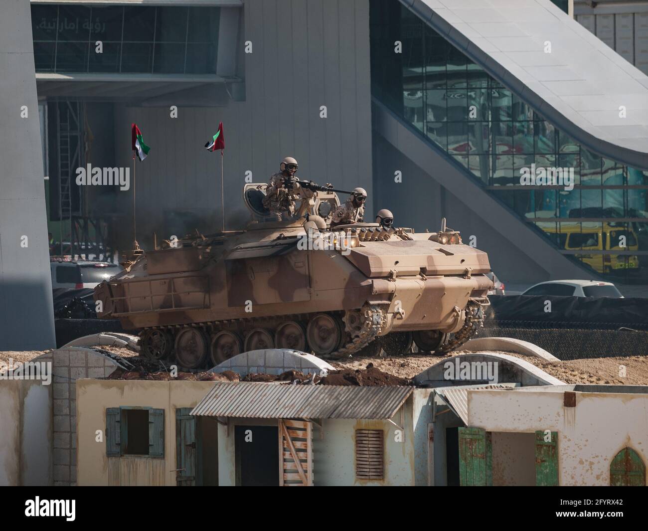 Abu Dhabi, UAE - Feb.20.2013: FNSS ACV-300 APC (Armoured personnel carrier) at IDEX 2015 IDEX 2013 military exibition Stock Photo