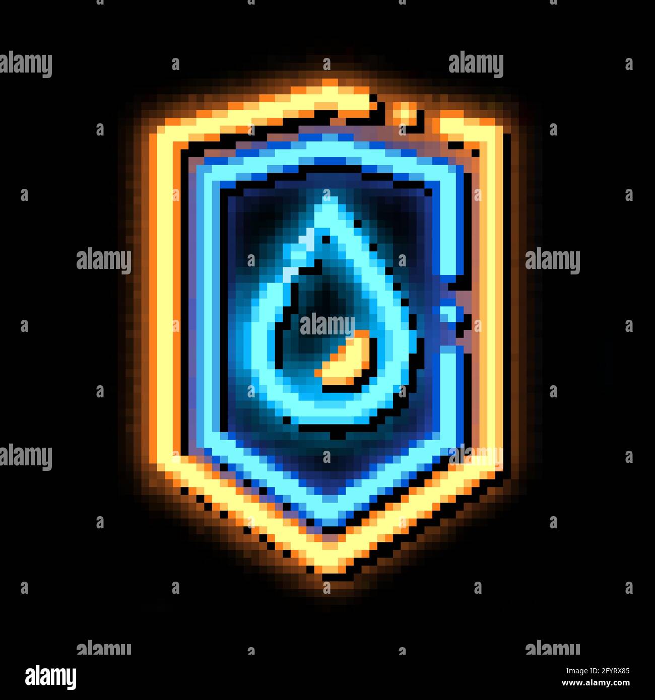 Waterproof Material Guard neon glow icon illustration Stock Vector