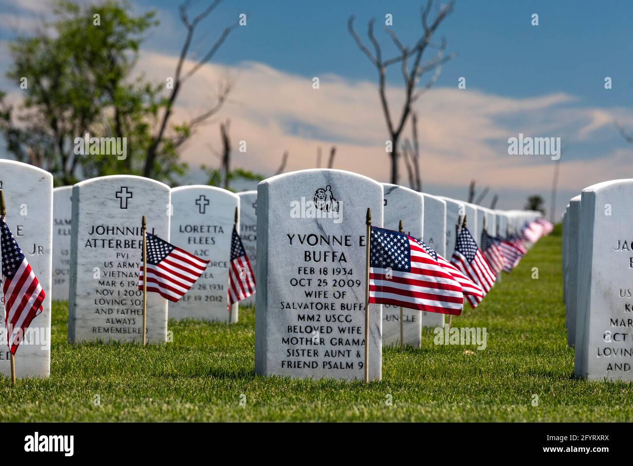 Holly, Michigan, USA. 29th May, 2021. American flags were placed on the