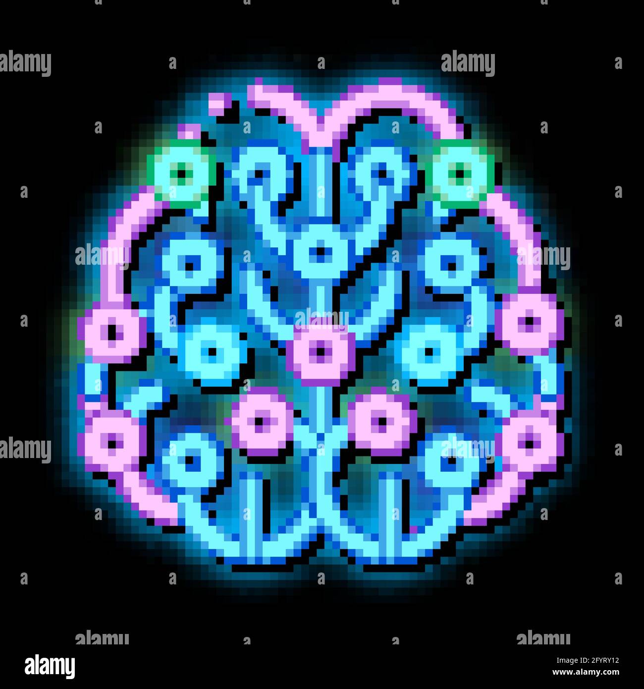 Artificial Intelligence Brain neon glow icon illustration Stock Vector ...