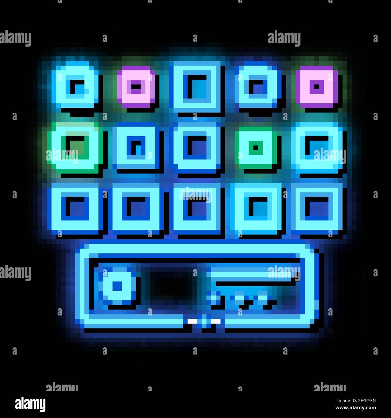 Networking Artificial Big Data Center neon glow icon illustration Stock ...