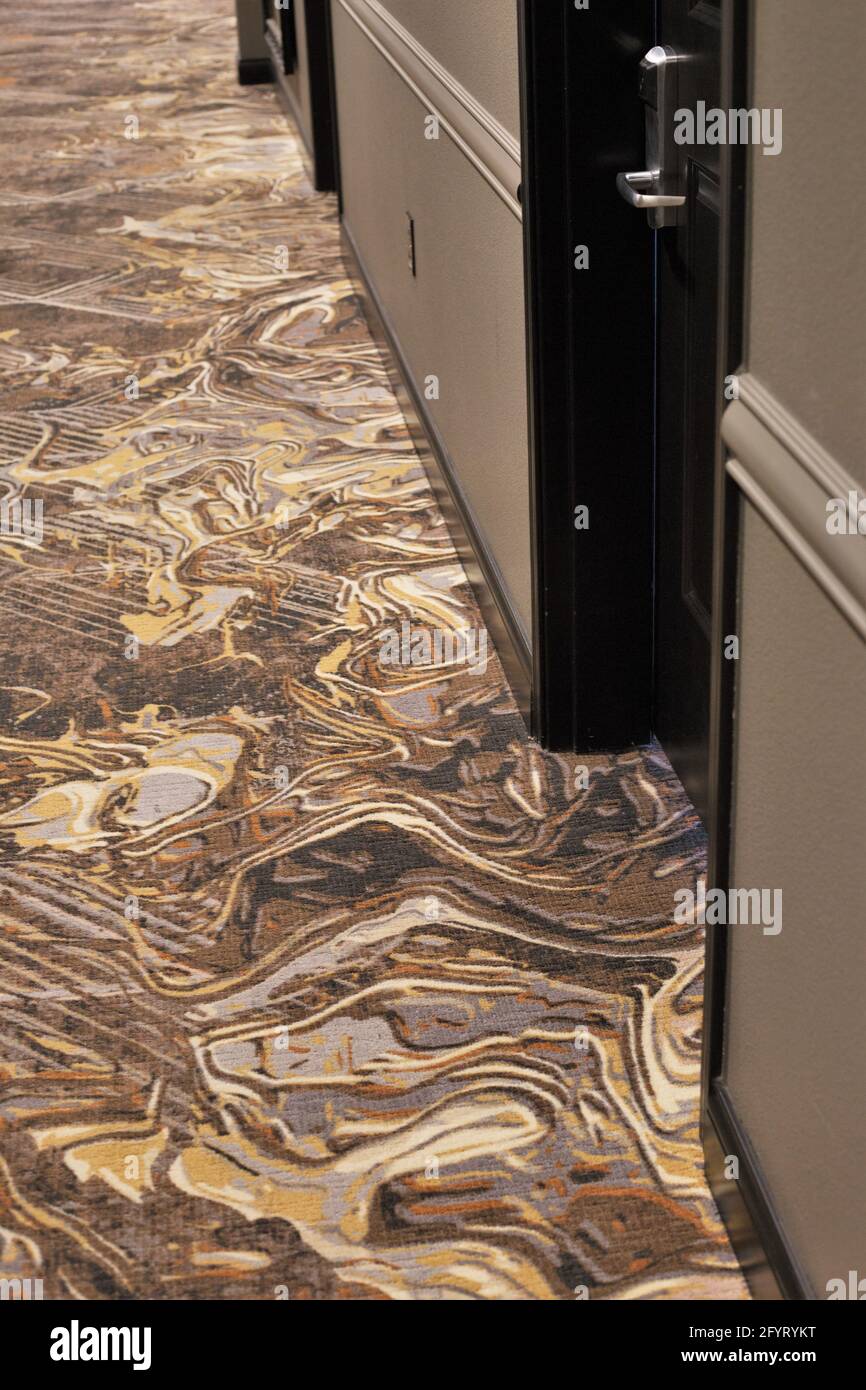 The carpet in the hallway of a Las Vegas hotel, made to look like the