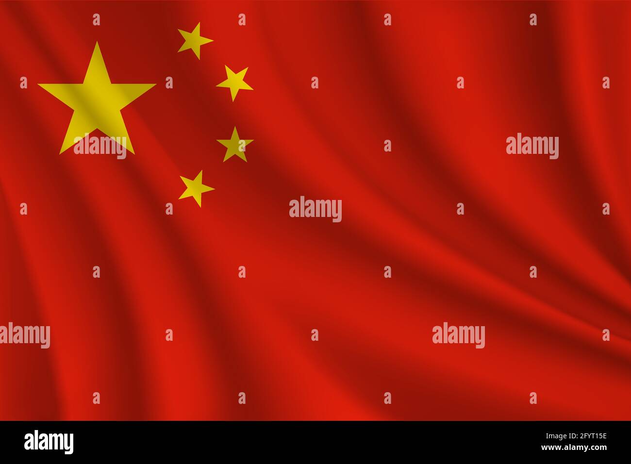 Chinese realistic wavy flag vector Stock Vector Image & Art Alamy