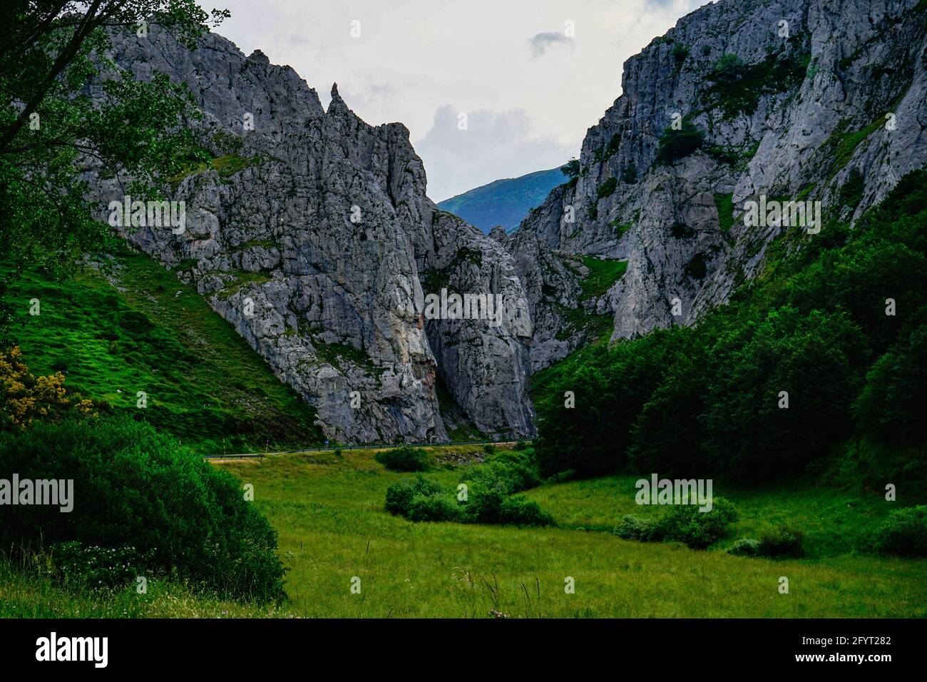 The rocky mountains in the Fuentes Carrionas natural park Stock Photo