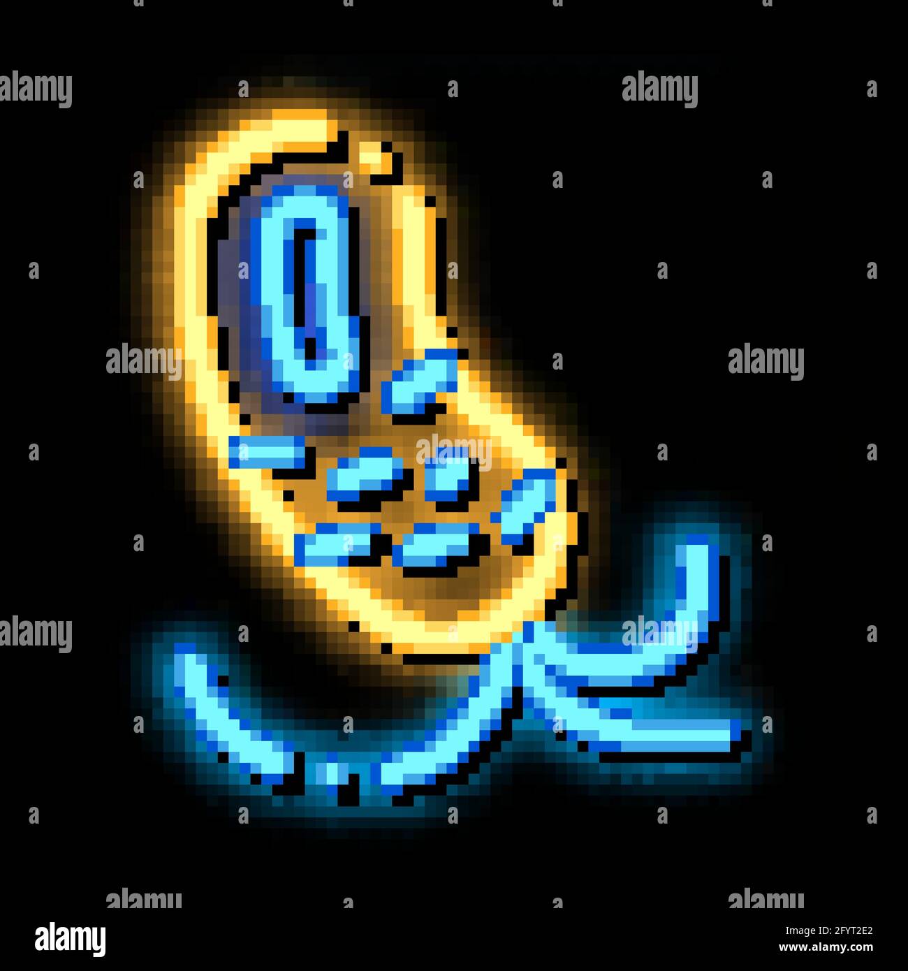Microscopic Bacterium With Tails neon glow icon illustration Stock Vector