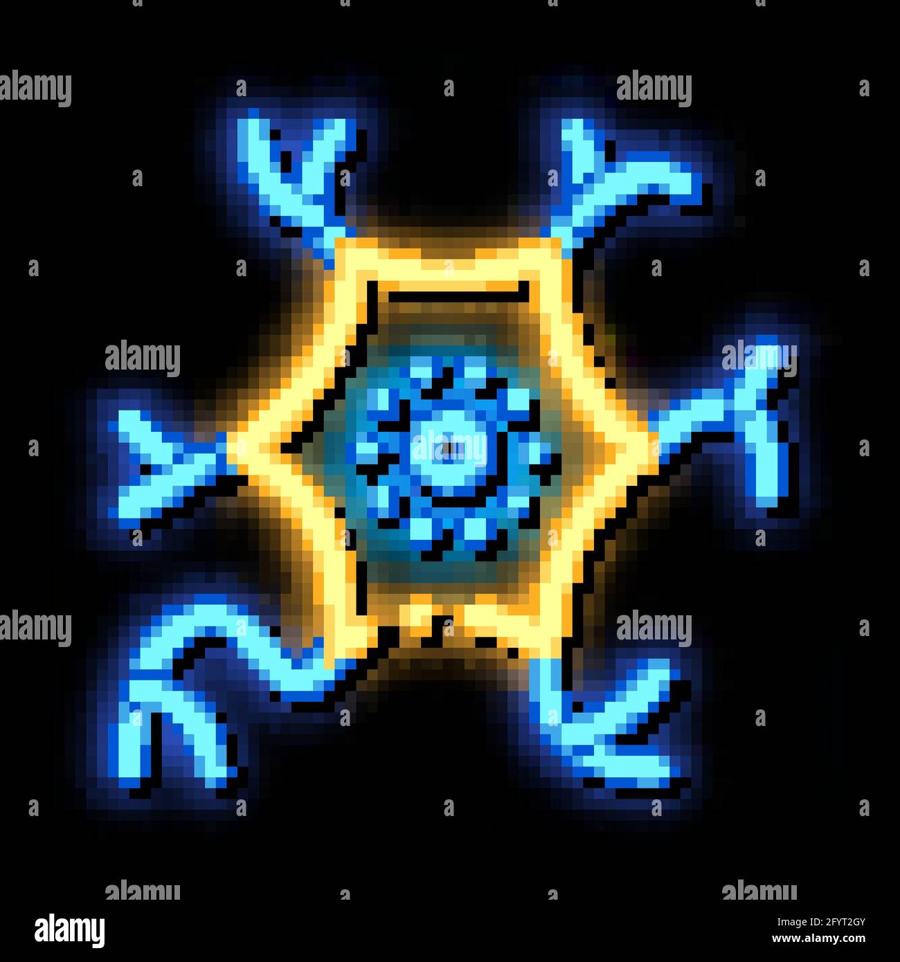 Microscopic Virus Bacterium neon glow icon illustration Stock Vector