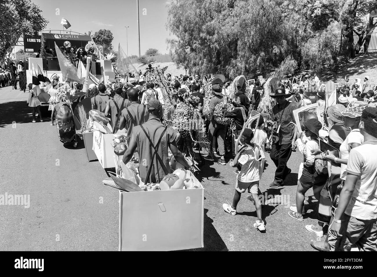 PRETORIA, SOUTH AFRICA - Jan 05, 2021: Pretoria, South Africa - September 24 2016: Floats and fancy dress costumes at the Gauteng Carnival in Pretoria Stock Photo