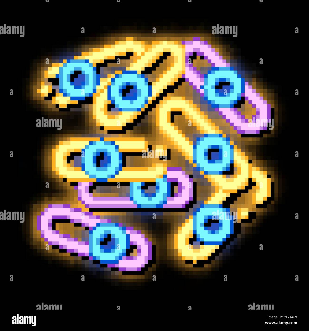 Microscopic Bacterium Sticks neon glow icon illustration Stock Vector