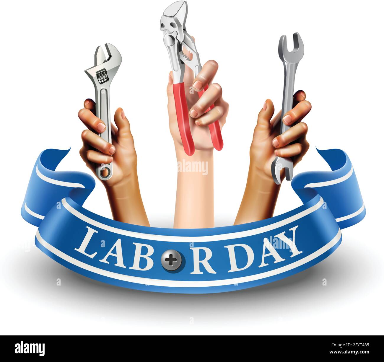 3d realistic vector illustration icon of Labor day banner. Element ...