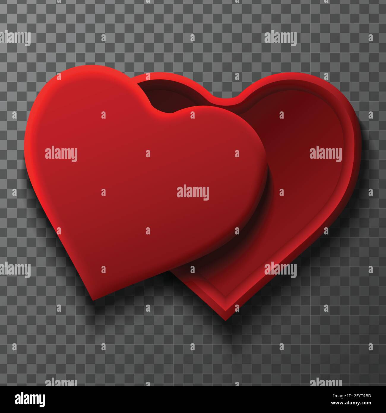 3d realistic vector mock up red heat shape box with cover. Isolated ...