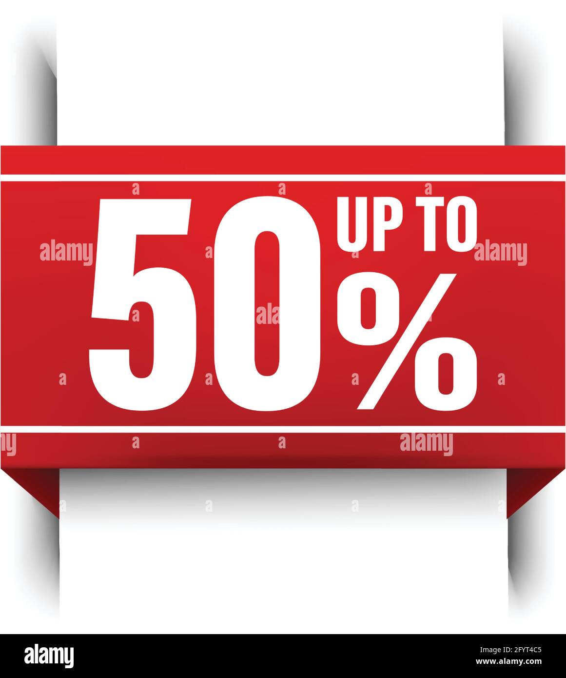 https://c8.alamy.com/comp/2FYT4C5/vector-icon-illustration-of-red-ribbon-banner-sale-bookmark-of-up-to-50-percent-off-2FYT4C5.jpg