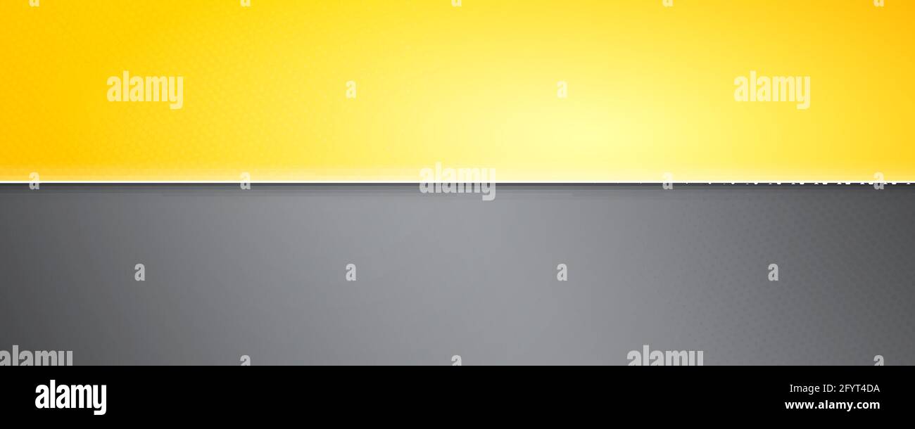 Two-color background. Background divided into yellow and gray parts. Vector 3d illustration. Stock Vector