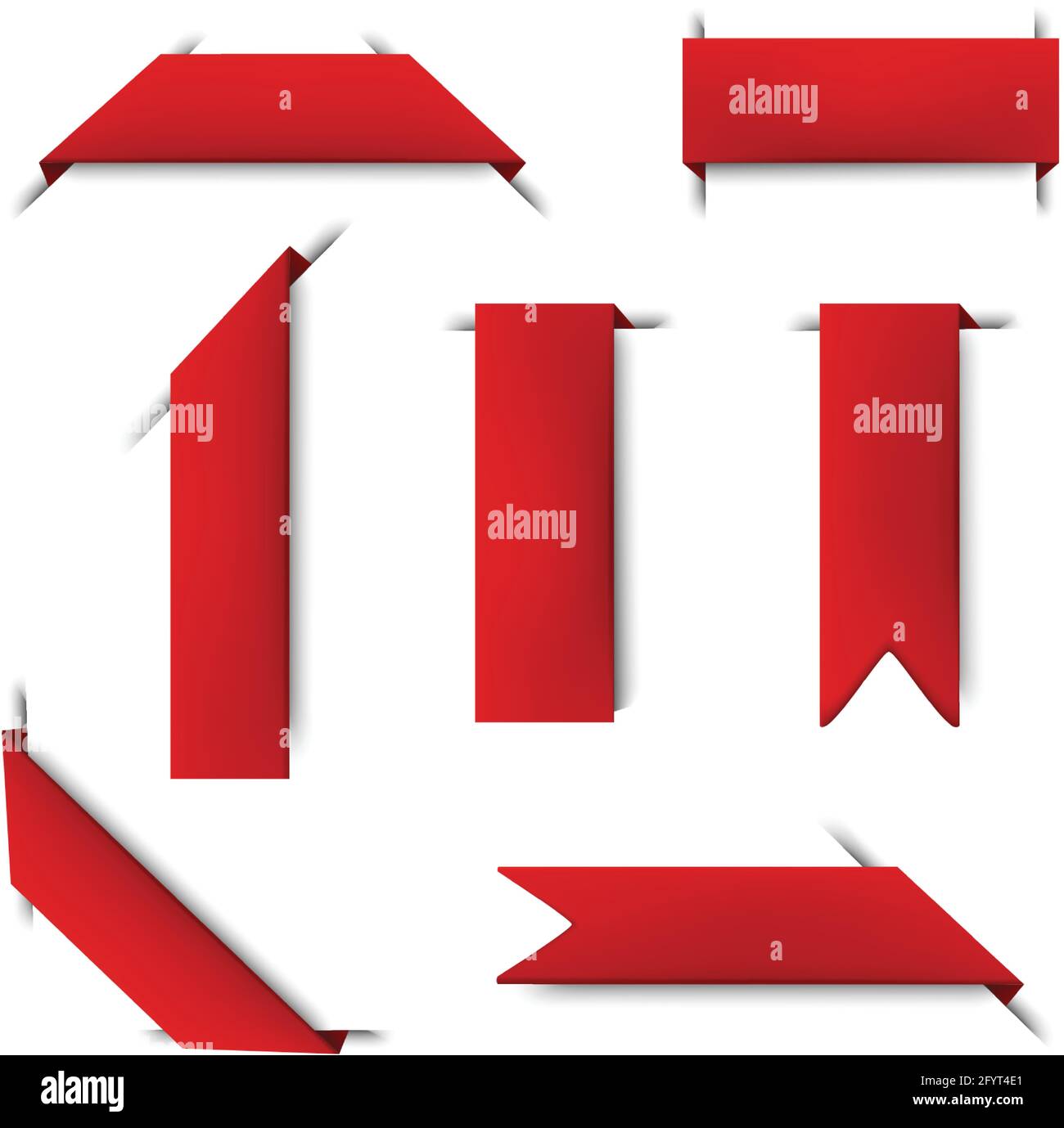 Vector collection of red bookmark ribbons. Isolated icon illustration ...