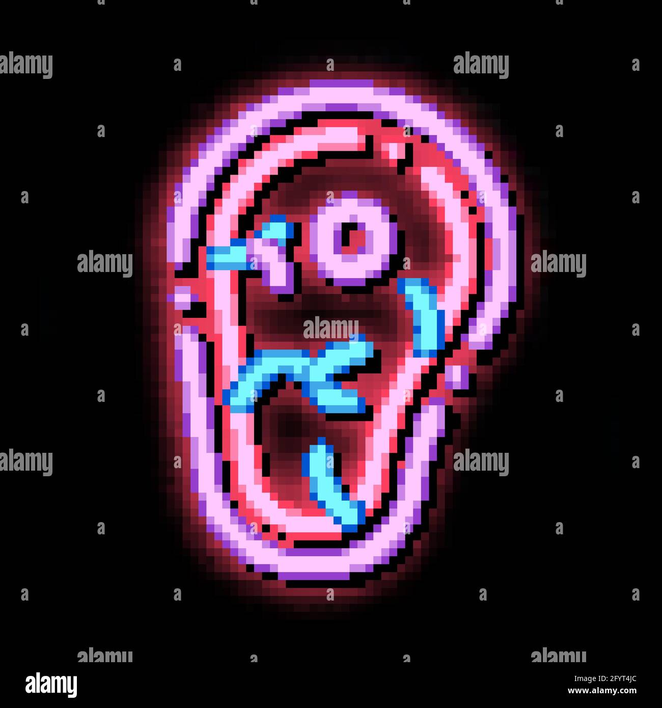 Healthy Food Piece Of Meat neon glow icon illustration Stock Vector ...